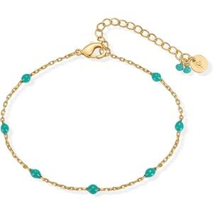 Pavoi Gold Bracelet with Turquoise Beads